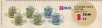 Happy Casa 6 Tazzine Con 6 Piattine offerta