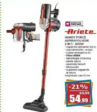 Happy Casa Ariete Handy Force Aspirapolvere offerta