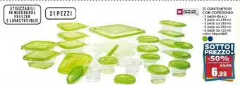 Happy Casa 21 Contenitori Con Coperchio 1 Pezzo 4000 Ml offerta