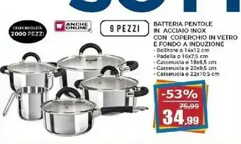 Happy Casa Batteria Pentole In Acciaio Inox offerta