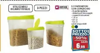 Happy Casa 3 Contenitori Con Coperchio 1500 Ml offerta