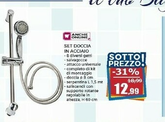 Happy Casa Set Doccia In Acciaio offerta
