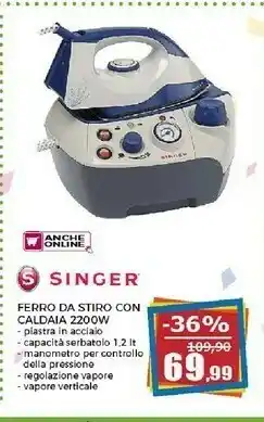 Singer Ferro Da Stiro Con Caldaia