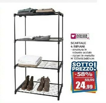 Happy Casa Scaffale 4 Ripiani offerta