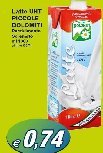 Prix Quality Piccole dolomiti Latte Parzialmente Scremato A Lunga Conservazione 1000 G(ml) offerta