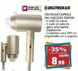 Happy Casa Dicitrolux Asciugacapelli Da Viaggio offerta