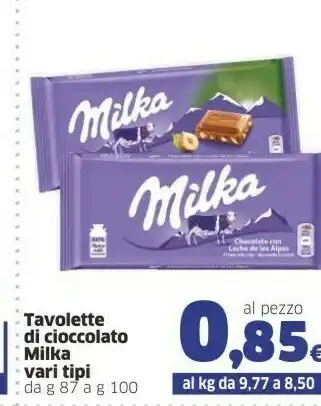 Sigma Milka Tavolette Di Cioccolato offerta