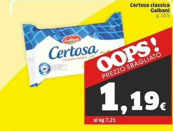 Sigma Galbani Certosa 165 G(ml) offerta