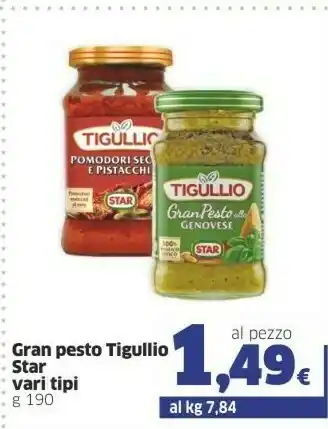 Sigma Tigullio Gran Pesto Pomodori Secchi E Pistacchi 190 G(ml) offerta