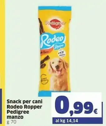 Sigma Pedigree Snack Per Cani Rodeo Ropper Manzo 70 G offerta
