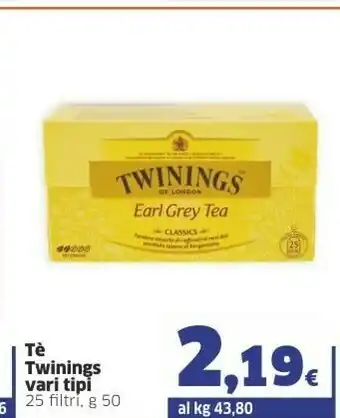 Sigma Twinings Earl Grey Tea offerta