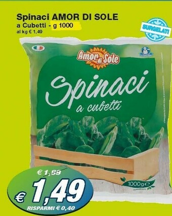 Prix Quality Amor di sole Spinaci A Cubetti offerta