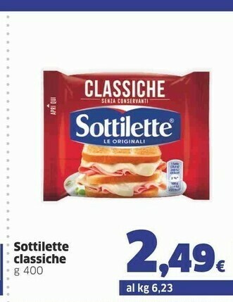 Sigma Mondelez Sottilette Le Originali Classiche 400 G(ml) offerta
