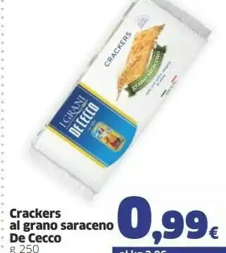 Sigma De Cecco Crackers Con Grano Saraceno Integrale I Grani 250 G(ml) offerta