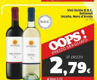 Sigma Settesoli Inzolia Sicilia DOC 750 G(ml) offerta