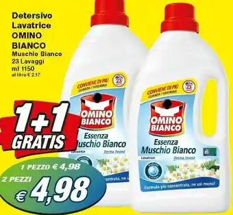Prix Quality Omino Bianco Detersivo Lavatrice Muschio Bianco offerta
