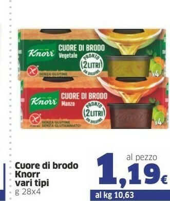 Sigma Knorr Cuore Di Brodo Manzo 112 G(ml) offerta