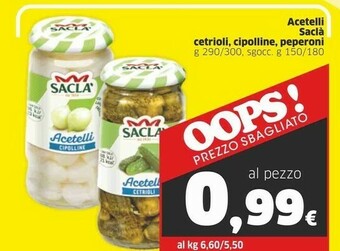 Sigma Saclà Acetelli Peperoni Fettucce 290 G(ml) offerta