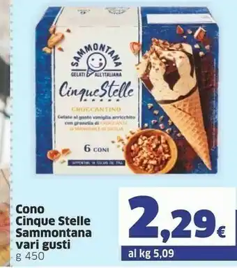 Sigma Sammontana Cinque Stelle Panna 6 Coni 450 G(ml) offerta