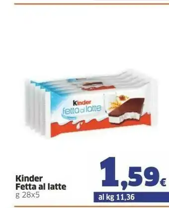 Sigma Ferrero Kinder Fetta Al Latte 140 G(ml) offerta