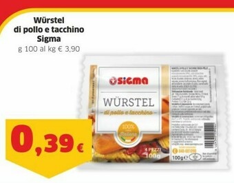 Sigma Sigma Wurstel Di Pollo E Tacchino offerta