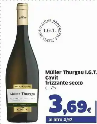 Sigma Muller Thurgau Igt Cavit Frizzante Secco offerta