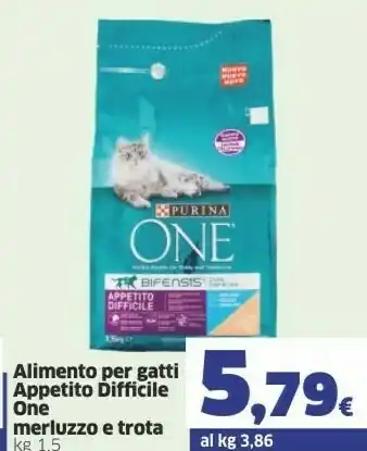 Sigma Purina Alimento Per Gatti Appetito Difficile One Merluzzo E Trota offerta