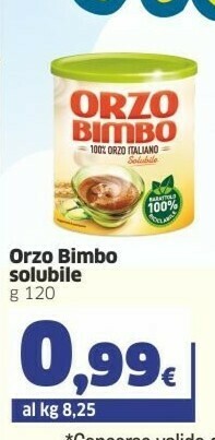 Sigma Orzo bimbo 100% Orzo Italiano Solubile 120 G(ml) offerta