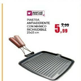Happy Casa Piastra Antiaderente Con Manico Richiudibile offerta