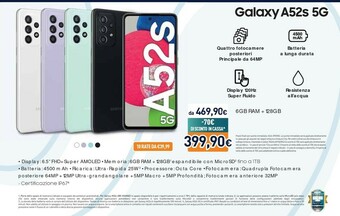 Samsung Galaxy A52s 5G SM-A528 16,5 Cm (6.5") Dual SIM Ibrida USB Tipo-C 6 GB 128 GB 4500 MAh Nero