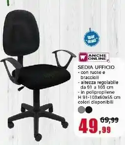 Happy Casa Sedia Ufficio Con Ruote E Braccioil Altezza Regolabile offerta