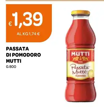 Ekom PASSATA DI POMODORO MUTTI 800 g offerta