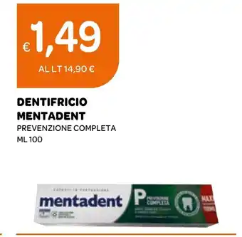 Ekom DENTIFRICIO MENTADENT PREVENZIONE COMPLETA ML 100 offerta