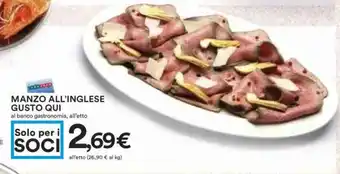 Coop MANZO ALL'INGLESE GUSTO QUI offerta