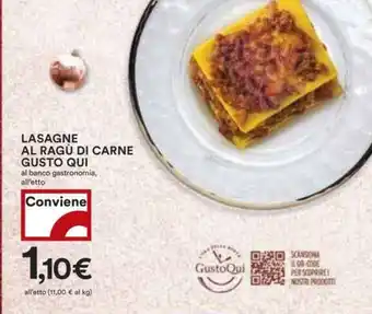 Coop LASAGNE AL RAGÙ DI CARNE GUSTO QUI offerta