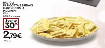 Coop RAVIOLI DI RICOTTA E SPINACI GASTRONOMIA PICCININI 250 g offerta