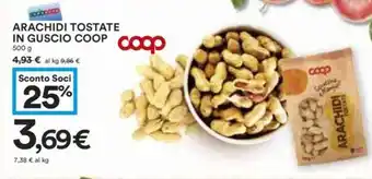 Coop ARACHIDI TOSTATE IN GUSCIO COOP 500 g offerta