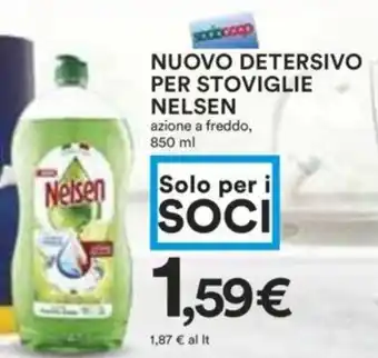 Coop NUOVO DETERSIVO PER STOVIGLIE NELSEN azione a freddo, 850 ml offerta