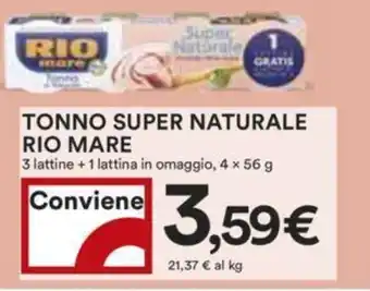 Coop TONNO SUPER NATURALE RIO MARE 4 x 56 g offerta