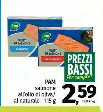 Pam Pam & Panorama - Filetti Di Salmone All'Olio Di Oliva 115 G(ml) offerta
