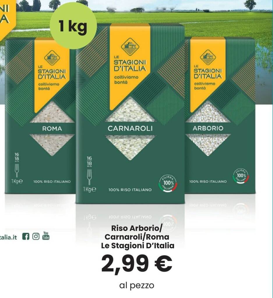 Riso Arborio/ Carnaroli/Roma Le Stagioni D'Italia offerta di Interspar