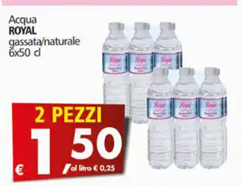 Alter Discount Royal Acqua Gassata/Naturale 6x50 cl offerta