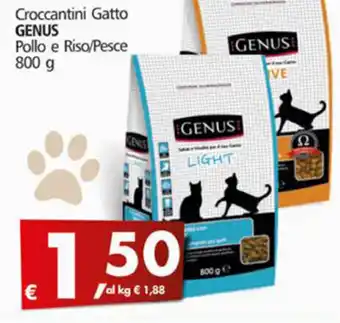 Genus Croccantini Gato Pollo e Riso/Pesce 800 g