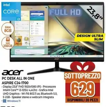 Expert acer PC DESK ALL IN ONE ASPIRE C24-1700 offerta