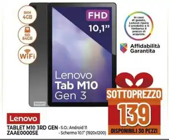 Expert Lenovo TABLET M10 3RD GEN - ZAAE0000SE offerta