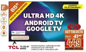 Expert TCL TV LED 65" offerta