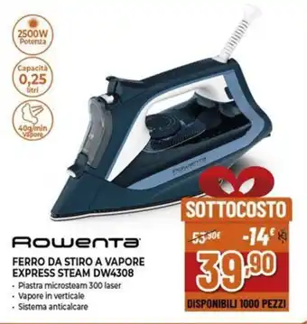 Expert RowenTA FERRO DA STIRO A VAPORE EXPRESS STEAM DW4308 offerta