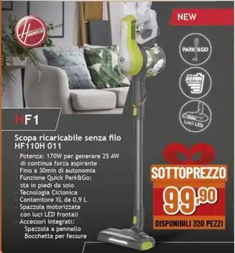 Expert Scopa ricaricabile senza filo HF110H 011 offerta