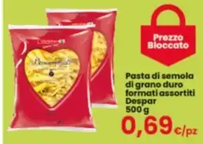 Despar Pasta di semola di grano duro formati assortiti Despar 500 g offerta