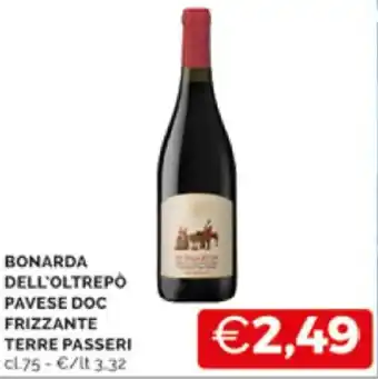 Mercatò BONARDA DELL'OLTREPO PAVESE DOC FRIZZANTE TERRE PASSERI cl.75 offerta